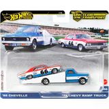 Hot Wheels Premium Team Transport 66 Chevelle With '72 Chevy Ramp Truck