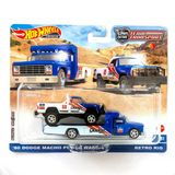 Hot Wheels Premium Team Transport - 80 Dodge Macho Power Wagon & Retro Rig