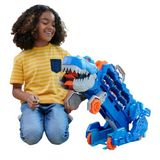 Hot Wheels Şehri Ultimate T-Rex Tır, T-Rex'e Dönüşür, Yarış Pisti İçerir, Işıklı ve Sesli, 20+ 1:64 Ölçekli Araba için Depolama Alanı, HNG50