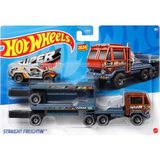 Hot Wheels Straıght Freıghtın Taşıyıcı Tır ve Araba Seti BDW51 - HVD94 - 20 cm