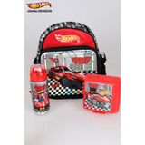 Hot Wheels Tek Bölmeli Küçük Boy 32 cm Anaokul,Kalem Ve Beslenme Çantası, 2 Katlı Beslenme Kabı