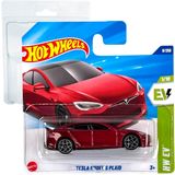 Hot Wheels - Tesla Model S Plaid - HW EV 1/10 - HYW86 - Short Card - Basınçlı Döküm Model 1/64 - Koyu Kırmızı - Mattel 2025-1:64