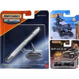 Hot Wheels Tesla Set - Matchbox SpaceX Falcon Heavy & Tesla Model X & Tesla Cyberquad (1/64)