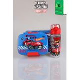 Hot Wheels x Dekomus Lisanslı Hotwheels Super Fast Collection 2 Katlı Paslanmaz Çelik Yemek Kabı ve 500 ml Matara Seti - 1 - 00-Siyah