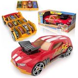 Hot Wheels YENİ Araba Depolama 2'si 1 arada Race N' Haul serbest tekerlekli Araba Saklama kutusu Geri Çekilebilir Saplı - 15 arabaya kadar saklar (arabalar dahil değildir)