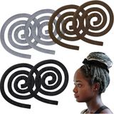 Hoteam 6 Adet Spiral Kilit Saç Tokası Rasta Aksesuarı Saç Bantları Demir Tel Gömülü At Kuyruğu Tutucular Uzun Rasta Saç Tokası Spiral Bükülebilir Lokal Kravat Kadın Erkek Kalın Kıvırcık Saçlar (Siyah