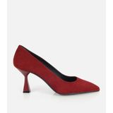 Hotiç 01AYH336250A780 KADIN Süet Deri Bordo Klasik Ince Topuklu Stiletto