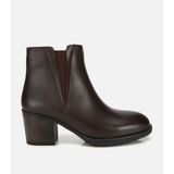 Hotiç 01BOH314560A480 Kadın Deri Kahverengi Lastik Detaylı Bilekte Topuklu Bot