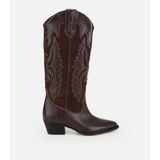 Hotiç 01CIH317760A480 KADIN Deri Kahverengi Işleme Detaylı Western Kovboy Çizme
