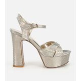 Hotiç 01SAH320940A540 KADIN Saten Gold Yüksek Topuklu Sandalet