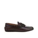 HOTİÇ Erkek Deri Kahverengi Püskül Dikiş Detaylı Klasik Loafer