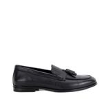 HOTİÇ Erkek Deri Siyah Yumuşak Dokulu Püskül Detaylı Klasik Loafer