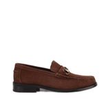 HOTİÇ Erkek Süet Deri Kahverengi Toka Detaylı Klasik Loafer