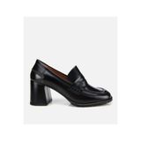Hotiç Kadın Açma Deri Siyah Topuklu Klasik Loafer