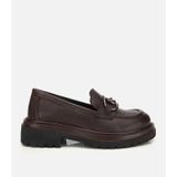 Hotiç Kadın Deri Kahverengi Tokalı Yüksek Tabanlı Klasik Loafer 01ayh314430a480 01ayh314430a480 Kahverengi