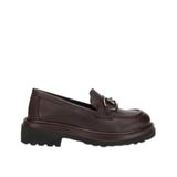 Hotiç Kadın Deri Kahverengi Tokalı Yüksek Tabanlı Klasik Loafer