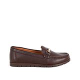 HOTİÇ Kadın Deri Siyah Gold Toka Detaylı Comfort Günlük Loafer