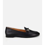Hotiç Kadın Deri Siyah Toka Detaylı Klasik Loafer