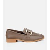 HOTİÇ Kadın Deri Vizon Tokalı Klasik Loafer