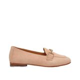 Hotiç Kadın Süet Deri Bej Tokalı Klasik Loafer