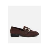 Hotiç Kadın Süet Deri Kahverengi Tokalı Klasik Loafer