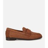HOTİÇ Kadın Süet Deri Taba Toka Detaylı Klasik Loafer