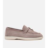 Hotiç Kadın Süet Deri Vizon Klasik Loafer