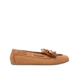 HOTİÇ Kadın Taba Süet Fiyonk Detaylı Bağcıklı Loafer