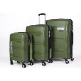 Hotowa Gold PP 8011 Haki Yeşil TSA Kilitli Üçlü Set Valiz