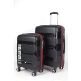Hotowa Gold PP 8011 Siyah Kırmızı TSA Kilitli İkili Set Valiz