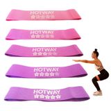 HOTWAY Direnç Bandı Seti - Kaymaz Kumaş Egzersiz Bantları Kalça ve Bacak Egzersizi için - Erkekler/Kadınlar için 5 Seviyeli Ganimet Çömelme Bantları Döngü (Mor)
