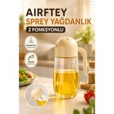 House Bird Airfryer Sprey Yağdanlık 2 Fonksiyonlu Püskürtme ve Dökme Özellikli Cam Yağ Şişesi 2'si 1 Arada