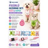 House Bird Figürlü Kedi Köpek Göğüs Tasması ve Gezdirme İpi Seti – Yumuşak Dokulu Ayarlanabilir Tasarım