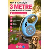 House Bird Kedi Köpek 3 Metre Otomatik Gezdirme Tasması Tutmalı Bırakmalı Kilitli Uzatma İpi
