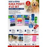 House Bird Kedi & Köpek Kaka Poşeti 4’lü Set – Dayanıklı Sızdırmaz Dışkı Toplama Poşeti