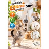 House Bird Pilli Hareketli Kedi Oyun Oltası Ayarlanabilir Asma Aparatlı Otomatik Ponpon Kedi Oyuncağı