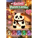 House Bird Silikon 5 Renk Modlu Panda LED Gece Lambası Pofuduk Şarjlı Dekoratif Çocuk Odası Lambası