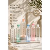House Bird Sızdırmaz Zaman Çizelgeli Cam Su Şişesi 500 ml Motivasyonel Matara 1 Adet