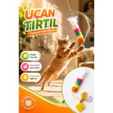 House Bird Uçan Tırtıl İnteraktif Zıplayan Kedi Oltası Tüylü Çıngıraklı Vantuzlu Kedi Oyuncağı