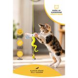 House Bird Yusufçuk Kanatlı Elastik Kedi Oltası Tırtıl Serisi Zilli İnteraktif Kedi Oyuncağı