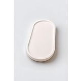 House Lodore El Yapımı Beyaz Oval Dekoratif Tabak (23 CM) – Minimalist Takı & Mum Tabağı