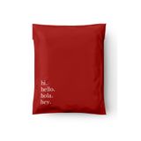House Of Pack Kargo Poşeti Renkli - 35x45 Cm - Kırmızı - 50 Adet ' Hi-Hello-Hola-Hey ' Baskılı