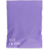 House Of Pack Renkli Kargo Poşeti - 25x35 cm - Lila - 100 Adet - ' Hello I'm Yours ' Baskılı