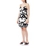 House of Silk 2022DRESS012 İpek Medusa Mini Slip Elbise, Beyaz, M