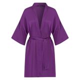 House of Silk İpeksi Saten Sabahlık Gece Moru Kadın Sabahlık, Mor, L