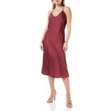 House of Silk Kadın İpeksi Saten Midi Boy Slip Elbise Bordo XS