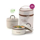House Pratik Hp107 Çantalı Paslanmaz Çelik 2'Li 600 + 440Ml Lunch Box Yemek Kabı