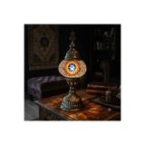 House Pratik ML05 Otantik Mozaik Masa Lambası-Nostaljik Osmanlı Gece Lambası Dekoratif Abajur