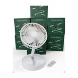 House Wexta - 108 Şarjlı Masaüstü Siyah Vantilatör 16cm 3 Kademeli Usb Fan Sessiz Çalışma Özelliği