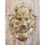 House2Home El Yapımı Pirinç Aslan Kapı Zili Sarı